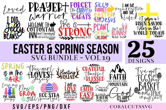 Easter & Spring Season Christianity SVG Design Bundle SVG CoralCutsSVG 