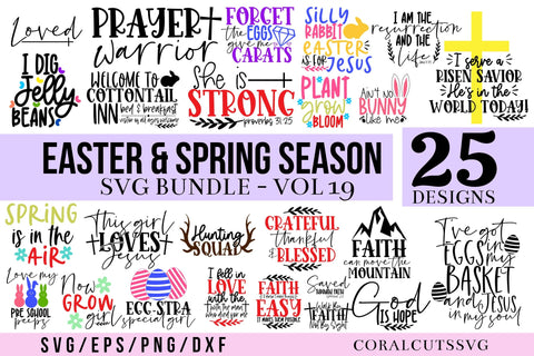Easter & Spring Season Christianity SVG Design Bundle SVG CoralCutsSVG 