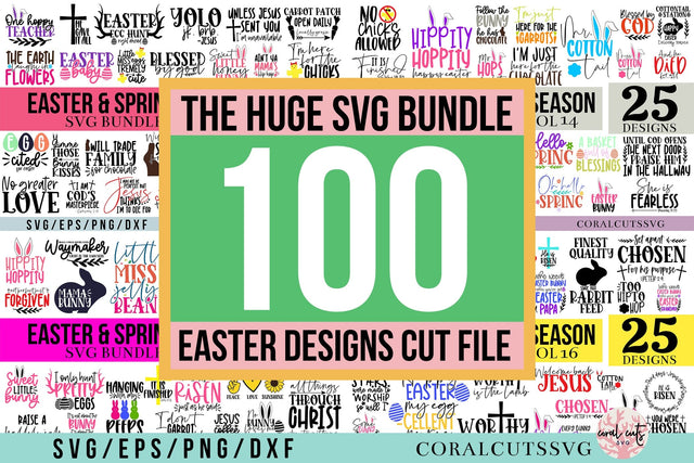 Easter & Spring Season Cute Design Bundle SVG CoralCutsSVG 