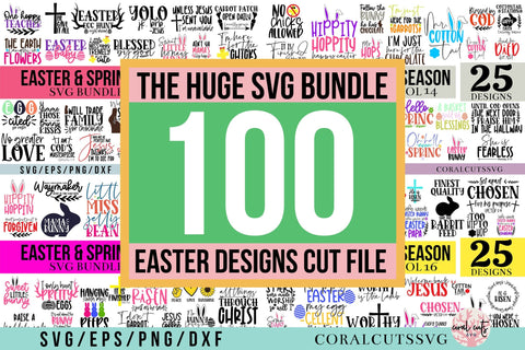 Easter & Spring Season Cute Design Bundle SVG CoralCutsSVG 