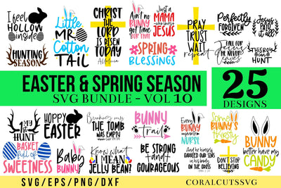 Easter & Spring Season Cutting Files Bundle SVG CoralCutsSVG 