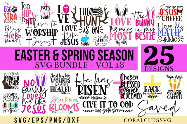 Easter & Spring Season Religious SVG Design Bundle SVG CoralCutsSVG 