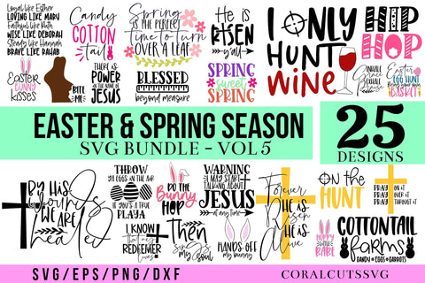 Easter & Spring Season SVG Bundle - 25 Designs SVG CoralCutsSVG 