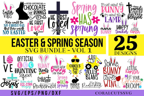 Easter & Spring Season SVG Design Bundle SVG CoralCutsSVG 