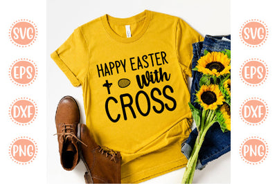 Easter & Spring Svg Design Happy Easter with Cross SVG SH_Tee store 