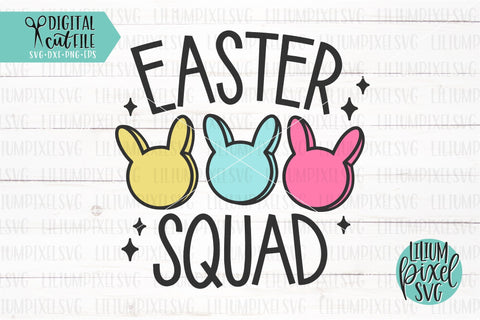 Easter Squad - Retro Easter Bunnies SVG Lilium Pixel SVG 