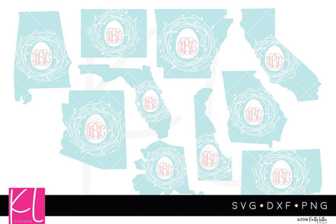Easter State Monogram Bundle SVG Kelly Lollar Designs 