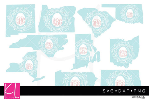 Easter State Monogram Bundle SVG Kelly Lollar Designs 