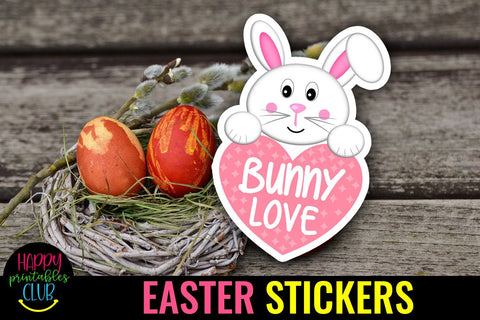 Easter Stickers Bundle Pack- Easter Stickers Printable Pack SVG Happy Printables Club 