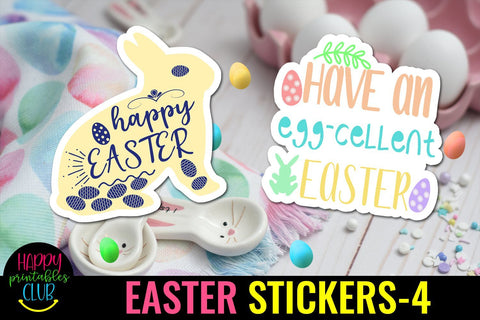 Easter Stickers Bundle Pack- Easter Stickers Printable Pack SVG Happy Printables Club 