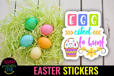 Easter Stickers Bundle Pack- Easter Stickers Printable Pack SVG Happy Printables Club 