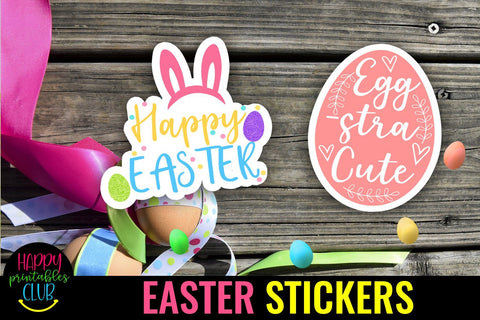 Easter Stickers Bundle Pack- Easter Stickers Printable Pack SVG Happy Printables Club 