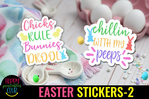 Easter Stickers Bundle Pack- Easter Stickers Printable Pack SVG Happy Printables Club 