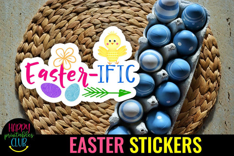 Easter Stickers Bundle Pack- Easter Stickers Printable Pack SVG Happy Printables Club 