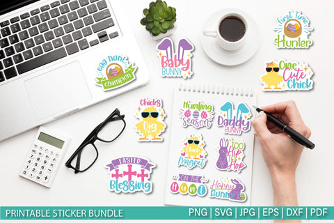 Easter Stickers Bundle SVG | Printable Stickers for Cricut SVG TatiStudio 