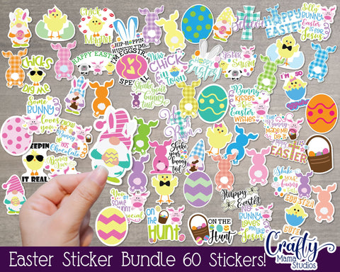 Easter Stickers, Easter Sticker Bundle, Easter Sticker Pack SVG Crafty Mama Studios 