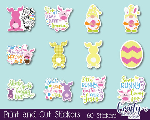 Easter Stickers, Easter Sticker Bundle, Easter Sticker Pack SVG Crafty Mama Studios 