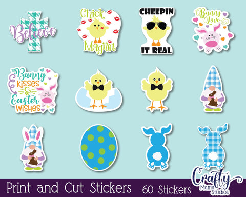 Easter Stickers, Easter Sticker Bundle, Easter Sticker Pack SVG Crafty Mama Studios 