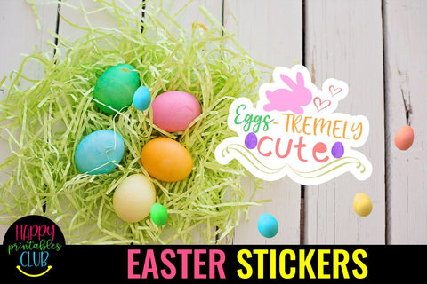 Easter Stickers Pack 3- Printable Easter Stickers- Easter SVG Happy Printables Club 