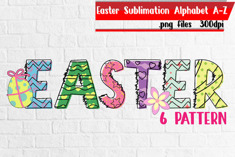 Easter Sublimation Alphabet A-Z Bundle - Png Files Sublimation zafrans studio 