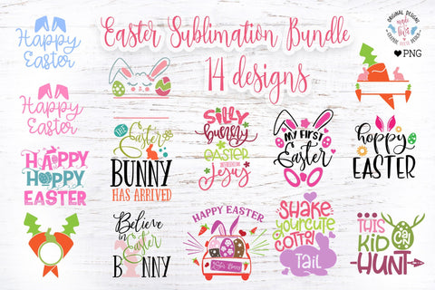 Easter Sublimation Bundle - 14 easter designs Sublimation Graphic House Design 