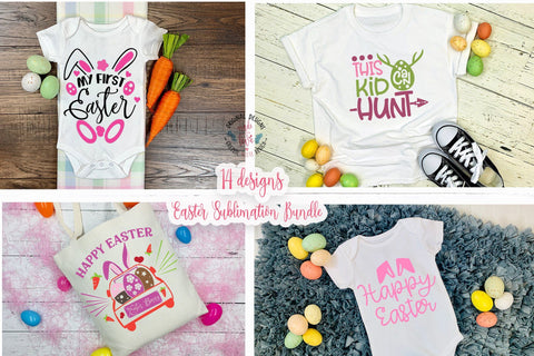 Easter Sublimation Bundle - 14 easter designs Sublimation Graphic House Design 