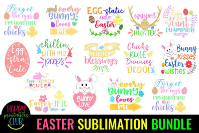 Easter Sublimation Bundle - Sublimation Bundle Easter PNG Sublimation Happy Printables Club 