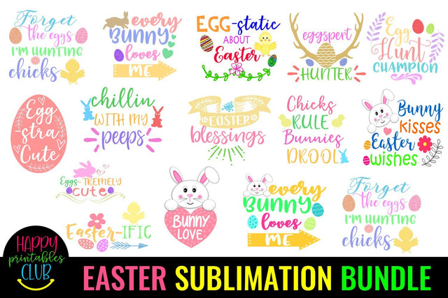 Easter Sublimation Bundle - Sublimation Bundle Easter PNG Sublimation Happy Printables Club 
