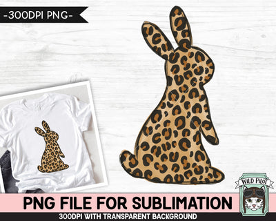Easter SUBLIMATION design PNG, Leopard Bunny Silhouette png file, Leopard Rabbit silhouette sublimation, Kids Easter Shirt Basket Bunny png Sublimation Wild Pilot 