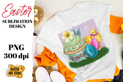 Easter sublimation. Easter Cupcake, chicks and eggs Sublimation Yustaf Art Store 