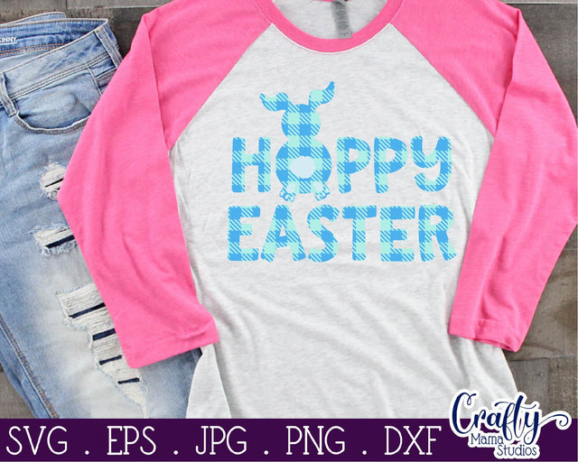 Easter Svg - Buffalo Plaid SVG - Easter Bunny Svg - Hoppy Easter Svg SVG Crafty Mama Studios 