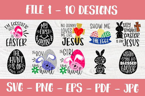 Easter SVG Bundle | 50 Shirt Designs | Easter Kids Signs | Happy Easter Svg | Easter Bunny Svg | Easter Eggs | Cricut and Silhouette Files SVG TonisArtStudio 