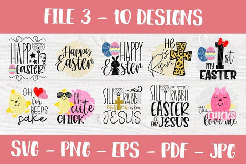 Easter SVG Bundle | 50 Shirt Designs | Easter Kids Signs | Happy Easter Svg | Easter Bunny Svg | Easter Eggs | Cricut and Silhouette Files SVG TonisArtStudio 