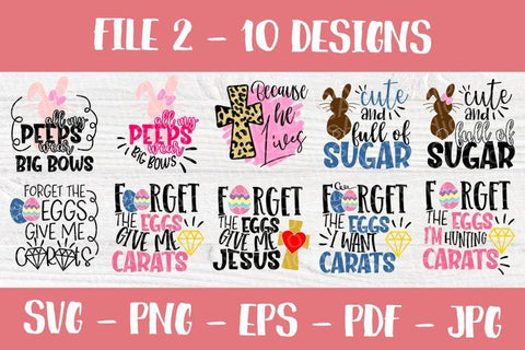 Easter SVG Bundle | 50 Shirt Designs | Easter Kids Signs | Happy Easter Svg | Easter Bunny Svg | Easter Eggs | Cricut and Silhouette Files SVG TonisArtStudio 