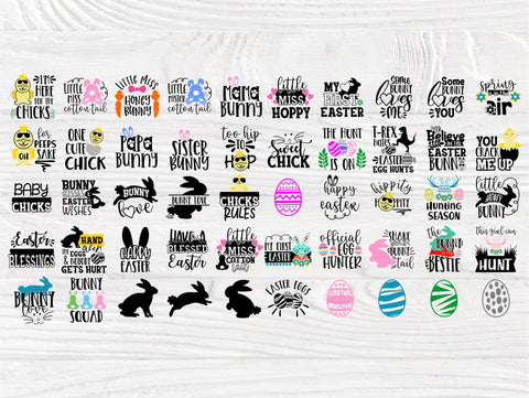 Easter SVG Bundle | 50 Shirt Designs | Easter Kids Signs | Happy Easter Svg | Easter Bunny Svg | Easter Eggs | Cricut and Silhouette Files SVG TonisArtStudio 