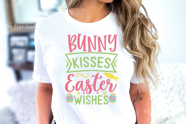 Easter SVG Bundle, Bunny Kisses Easter Wishes SVG FiveStarCrafting 