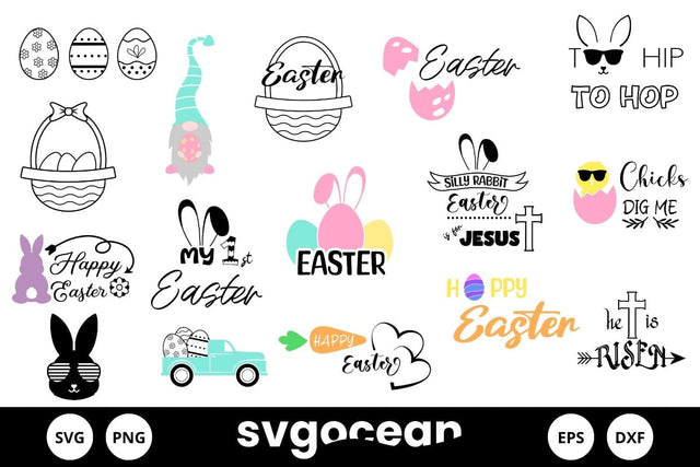 Easter SVG Bundle | Clipart | Silhouette | Cut Files SVG SvgOcean 