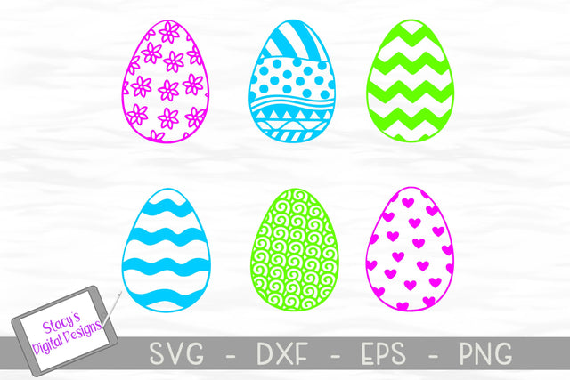 Easter SVG Bundle - Easter Egg Bundle with 6 Patterned Eggs SVG Stacy's Digital Designs