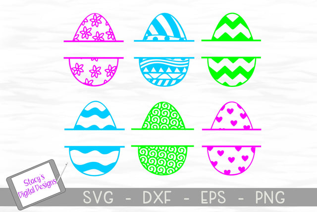 Easter SVG Bundle - Easter Egg Split Monogram SVG Stacy's Digital Designs