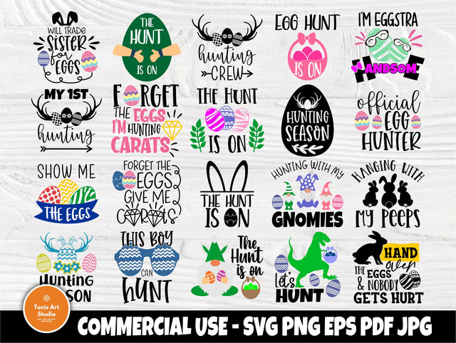Easter SVG Bundle, Easter Egg Svg, Quotes and Signs, Kids Easter Svg, Hunting Season Svg, The Hunt is on Svg, Boy and Girl Hunting, Cricut SVG TonisArtStudio 