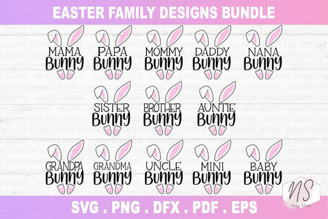 Easter svg bundle, Easter family svg bundle, easter bunny bundle, easter svg cut file, easter family, Matching Family Easter Shirts svg SVG NS Arts Shop 