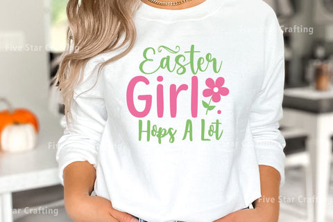 Easter SVG Bundle, Easter Girl Hops A Lot SVG FiveStarCrafting 
