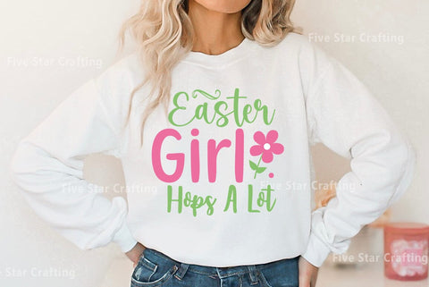 Easter SVG Bundle, Easter Girl Hops A Lot SVG FiveStarCrafting 