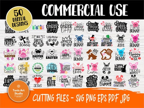 Easter SVG Bundle, Easter Kids Quotes Svg SVG TonisArtStudio 