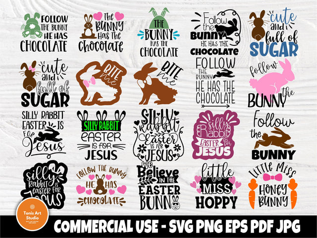 Easter SVG bundle | Easter quotes svg | Bunny svg | Bunny Chocolate | Easter signs svg | Bunny clipart | Bunny silhouette | Svg cut files SVG TonisArtStudio 