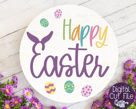 Easter SVG Bundle, Easter Round Sign, Welcome Spring Porch SVG Crafty Mama Studios 
