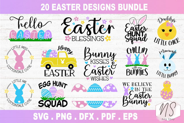 Easter SVG Bundle, Easter Svg files, Spring Svg, Easter svg for Shirts, Easter Bundle, Easter Quotes, Cut Files, Cricut file SVG NS Arts Shop 