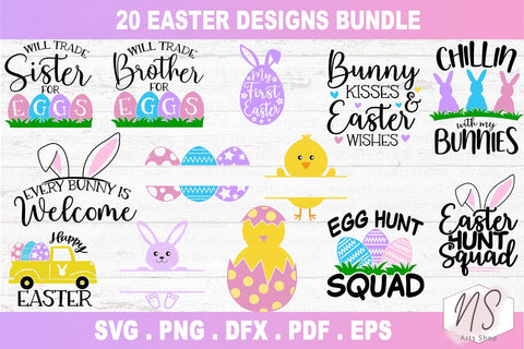 Easter SVG Bundle, Easter Svg files, Spring Svg, Easter svg for Shirts, Easter Bundle, Easter Quotes, Cut Files, Cricut file SVG NS Arts Shop 