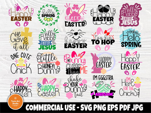 Easter SVG Bundle | Happy Easter Svg | Hello Spring Svg | Kids Easter Signs | Svg Bundle | Svg Files for Cricut | Silhouette Cut Files SVG TonisArtStudio 