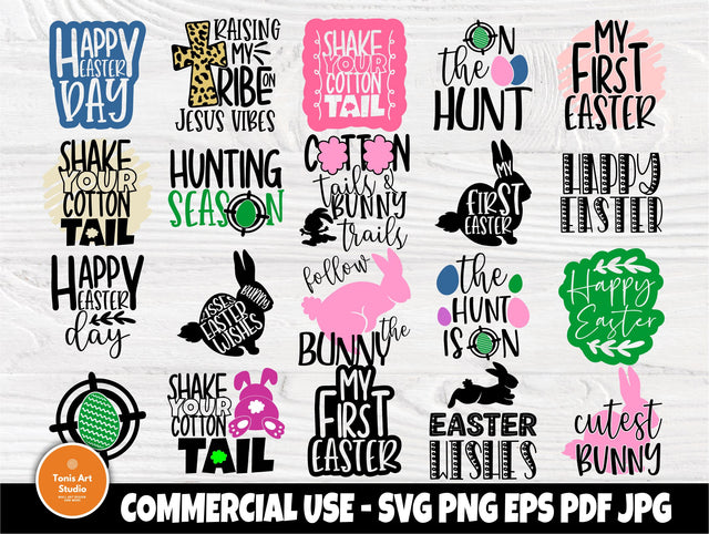 Easter SVG Bundle | Happy Easter Svg | Hunt is on | My first Easter | Easter Signs | Svg Bundle | Cricut, Silhouette Cut Files | Rabbit Svg SVG TonisArtStudio 